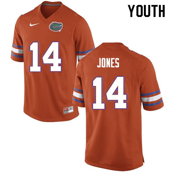 NCAA Florida Gators Emory Jones Youth #14 Nike Orange Stitched Authentic College Football Jersey LQW4864CR